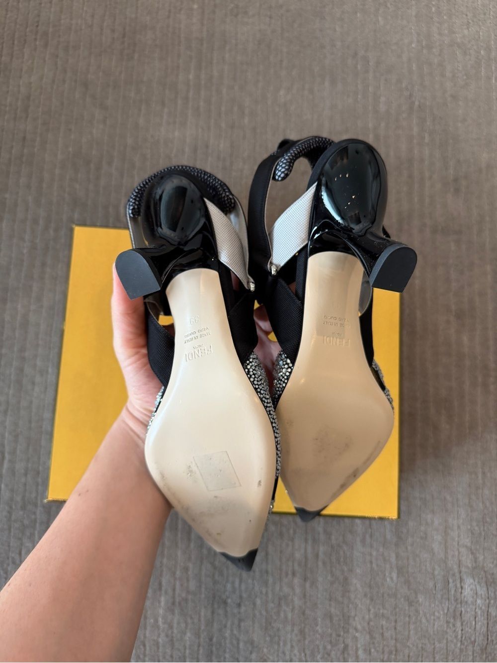 Fendi Colibri Crystal Embellished Pointed-Toe Heels - Picture 4 of 8